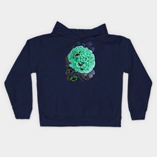 Green Peonia Kids Hoodie